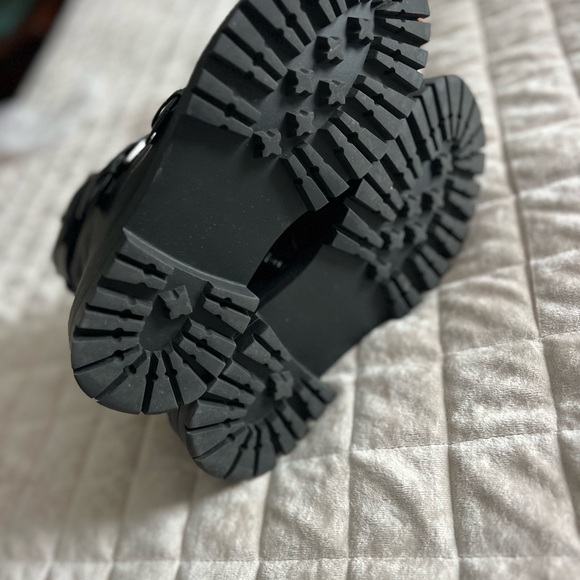 Black Buckle Strap Ankle Boots - Picture 3 of 5